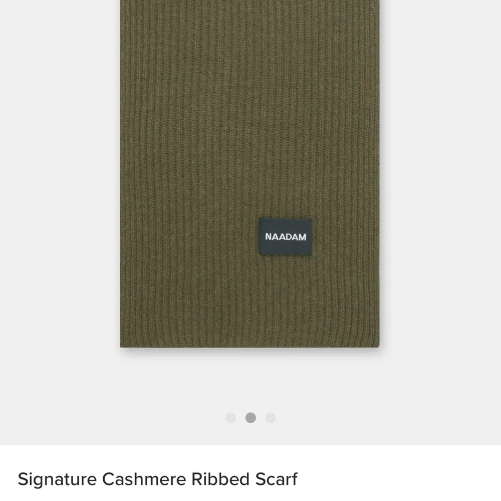 Naadam Olive Cashmere Ribbed Scarf